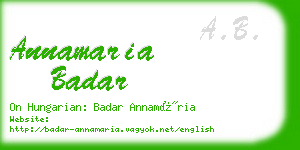 annamaria badar business card